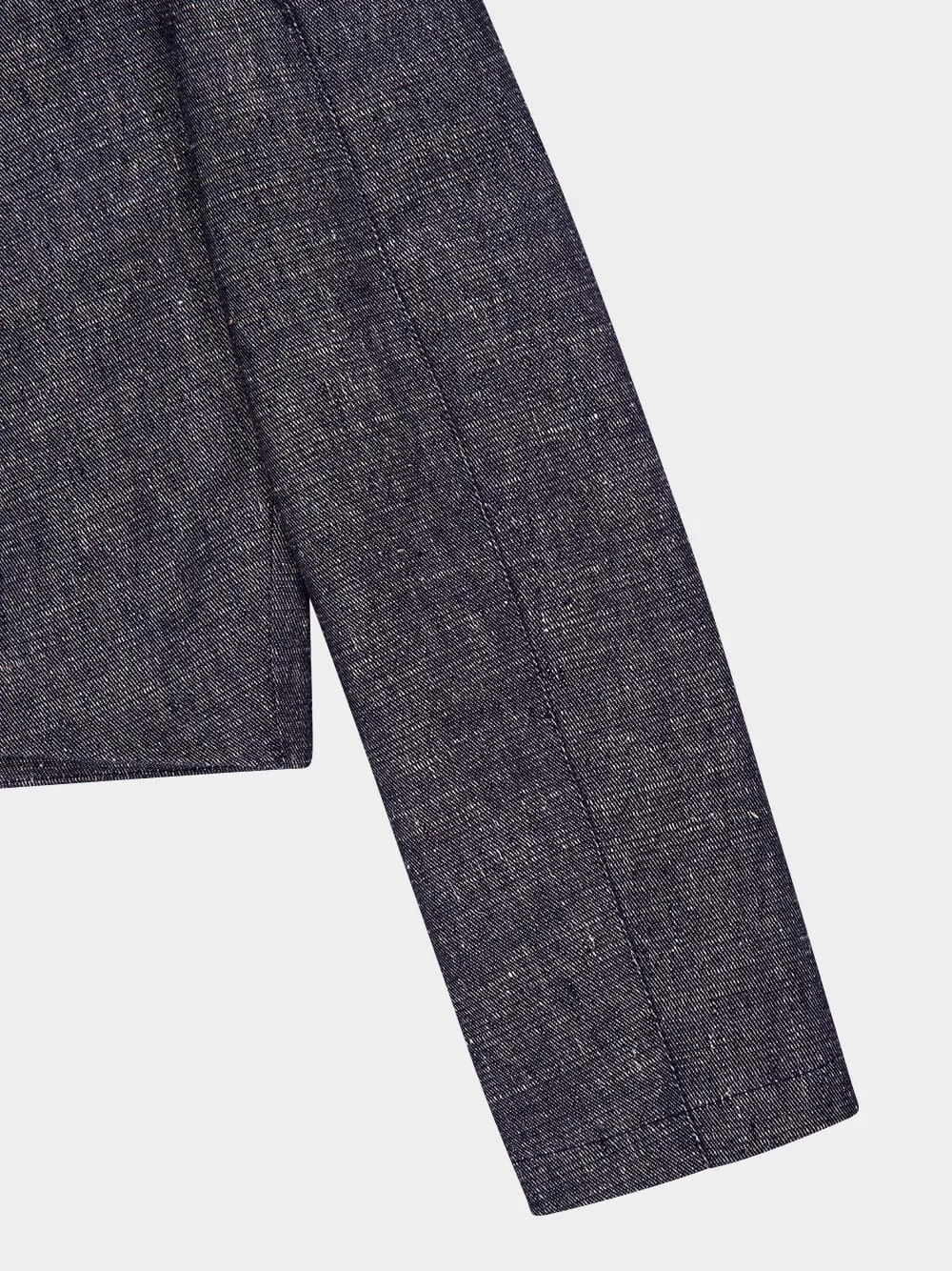 Denim Blue Cropped Jacket with 4 Pockets sold by Fashion Clinic product image thumbnail 4