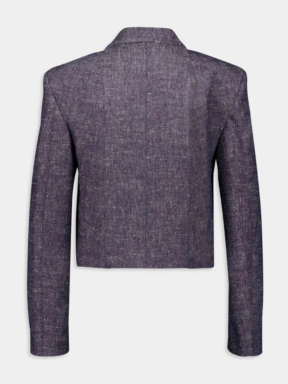 Denim Blue Cropped Jacket with 4 Pockets sold by Fashion Clinic product image thumbnail 2