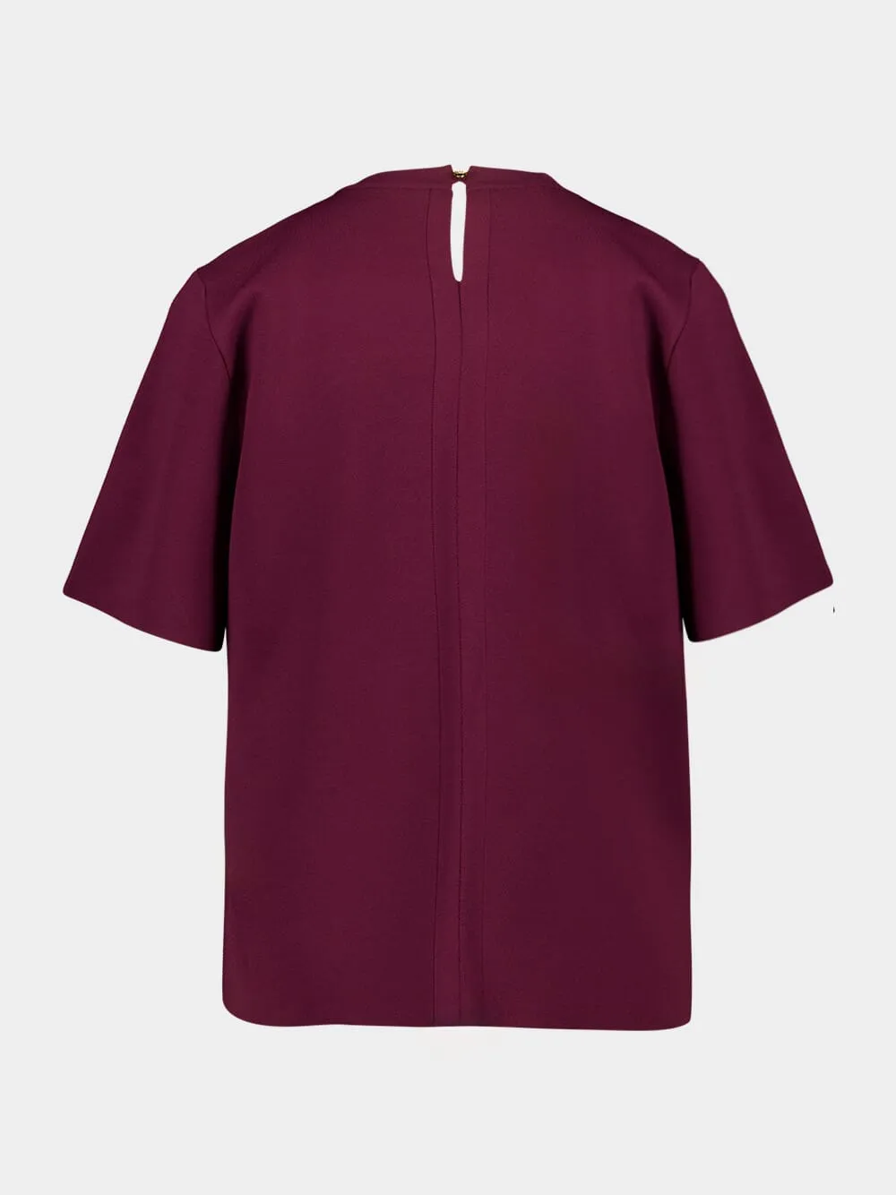 Bordeaux Knit Short-Sleeve Boxy T-Shirt sold by Fashion Clinic product image thumbnail 2