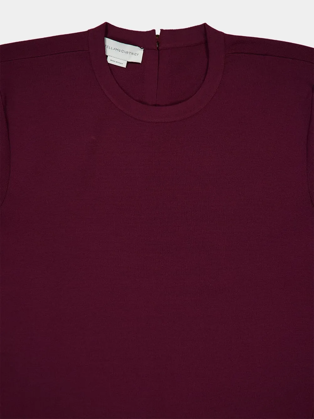 Bordeaux Knit Short-Sleeve Boxy T-Shirt sold by Fashion Clinic product image thumbnail 3