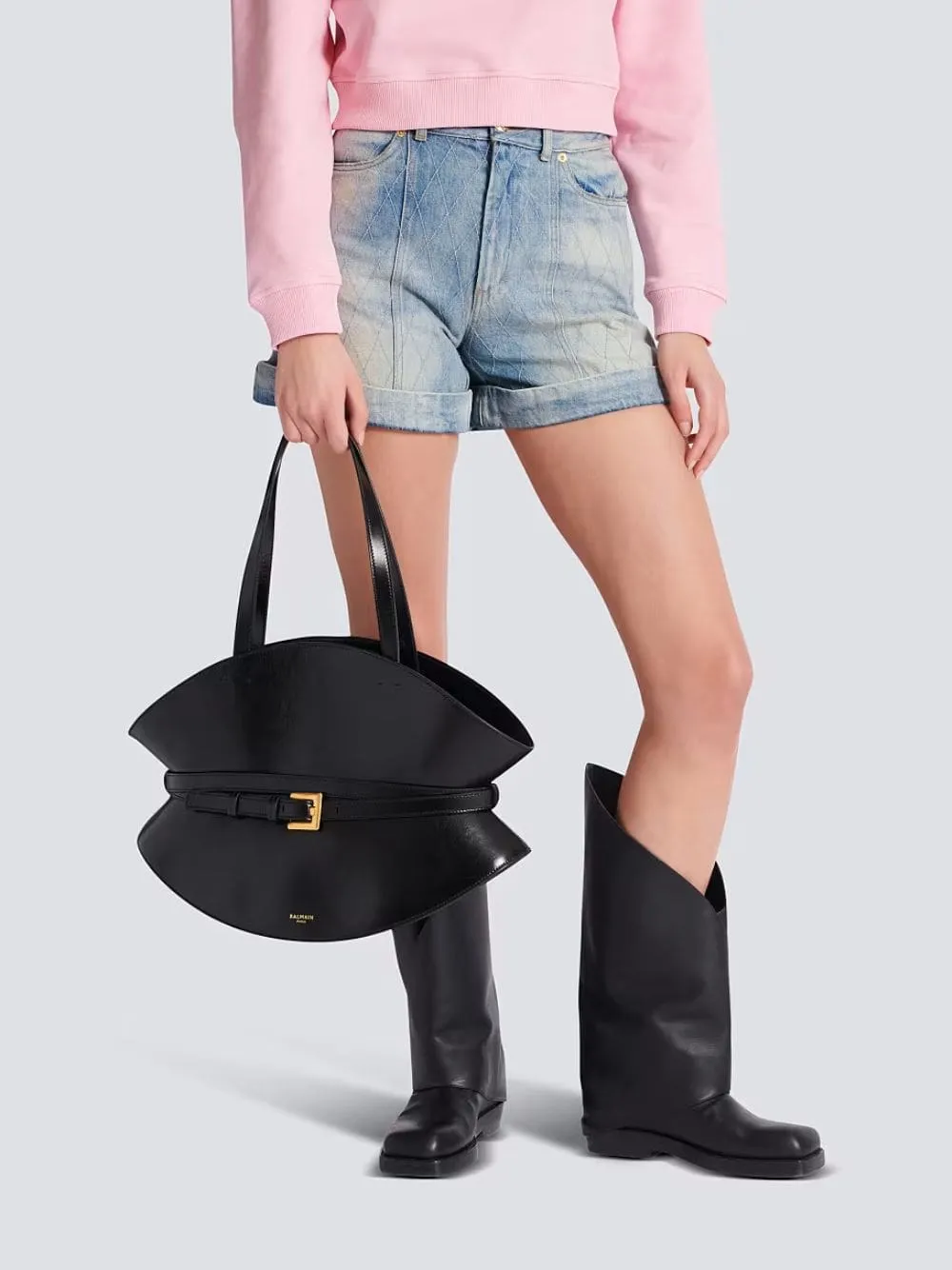 Black Shuffle Medium Leather Bag sold by Fashion Clinic product image thumbnail 4