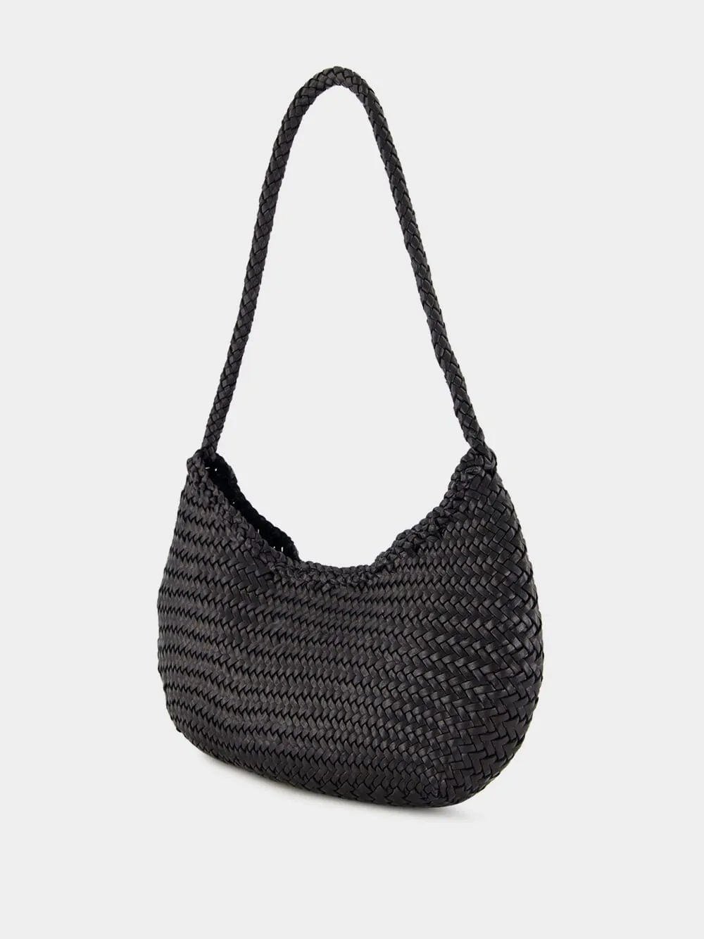 Black Nova Luna Woven Leather Tote sold by Fashion Clinic product image thumbnail 4