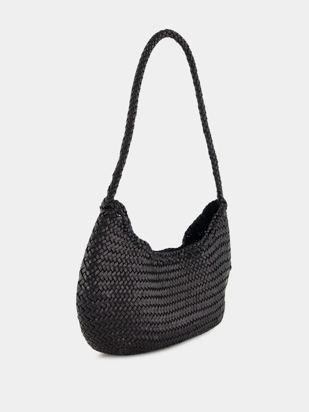 Black Nova Luna Woven Leather Tote sold by Fashion Clinic product image thumbnail 2
