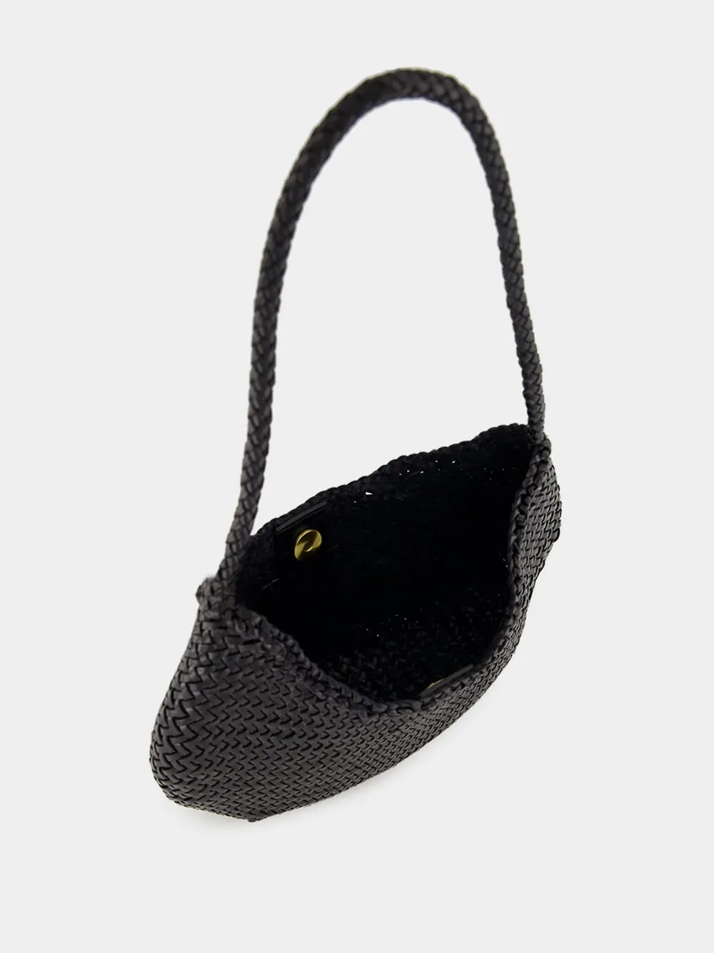 Black Nova Luna Woven Leather Tote sold by Fashion Clinic product image thumbnail 5