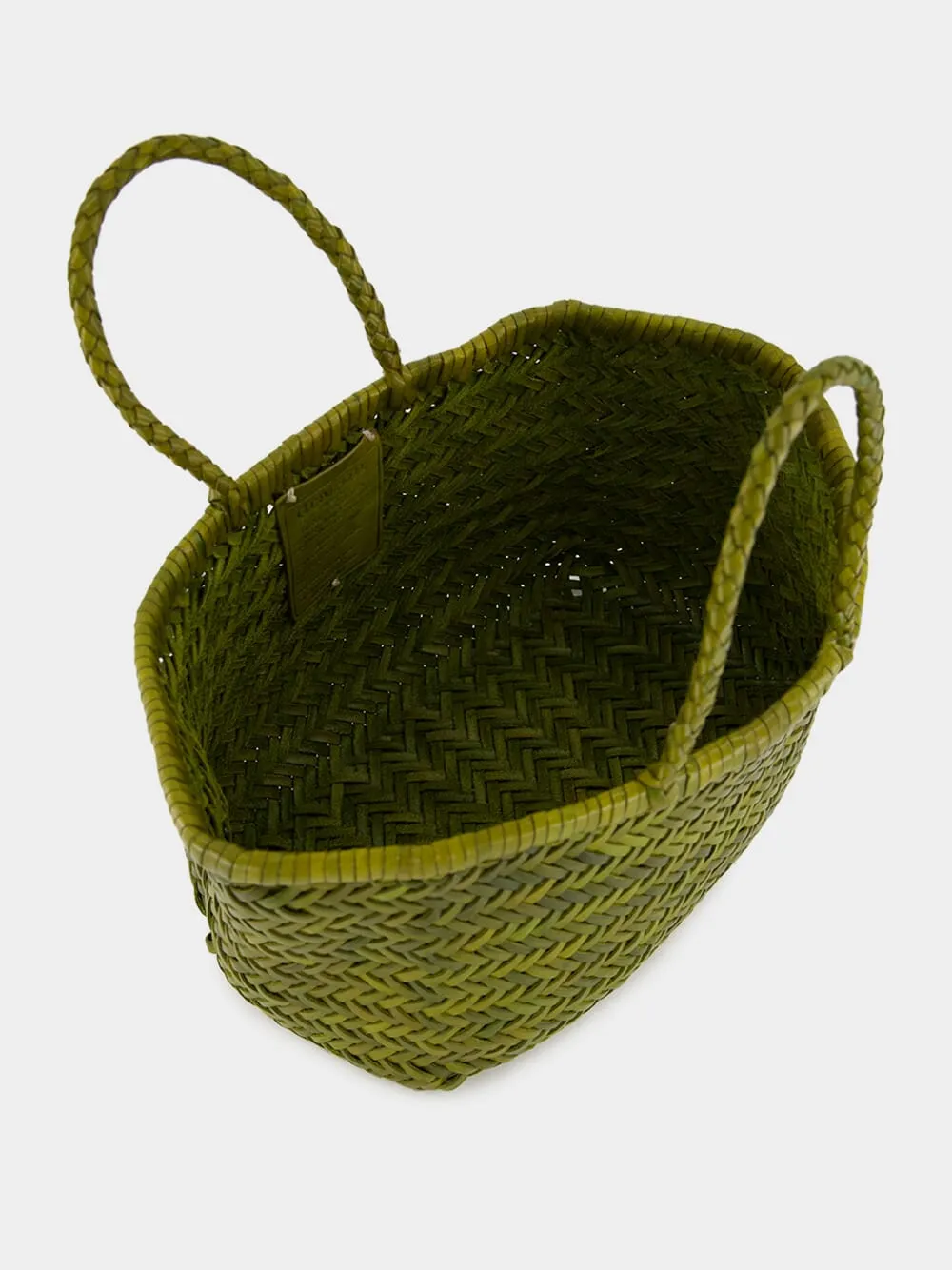Bamboo Green Triple Jump Small Woven Leather Tote sold by Fashion Clinic product image thumbnail 5