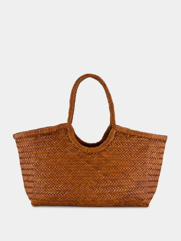 Tan Nantucket Big Woven Leather Tote sold by Fashion Clinic