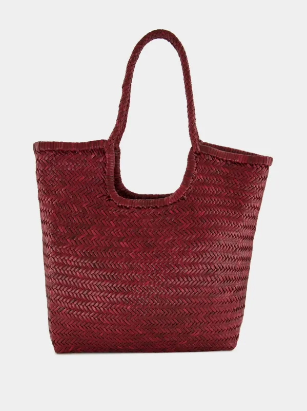 Bordo NS Diagonal Triple Jump Leather Tote sold by Fashion Clinic