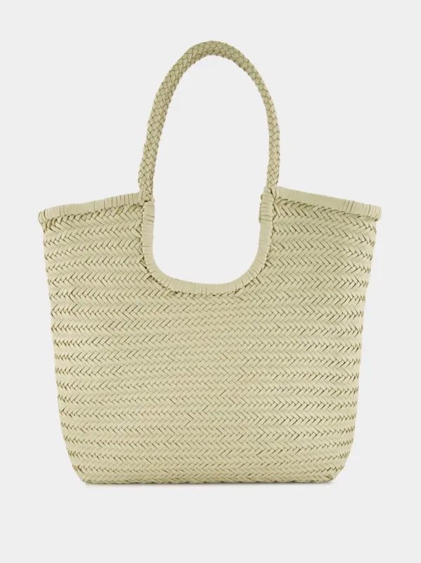 Pearl NS Diagonal Triple Jump Leather Tote sold by Fashion Clinic
