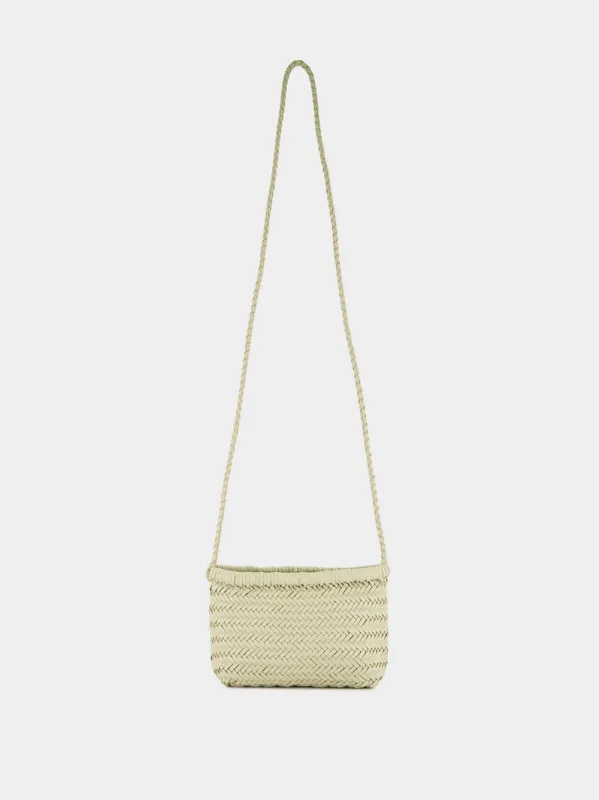 Pearl Minsu Woven Leather Crossbody Bag sold by Fashion Clinic