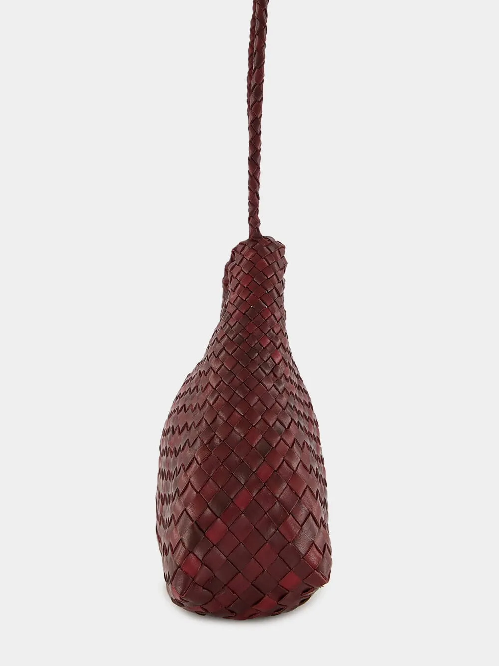 Bordo Santa Rosa Woven Leather Crossbody Bag sold by Fashion Clinic product image thumbnail 3