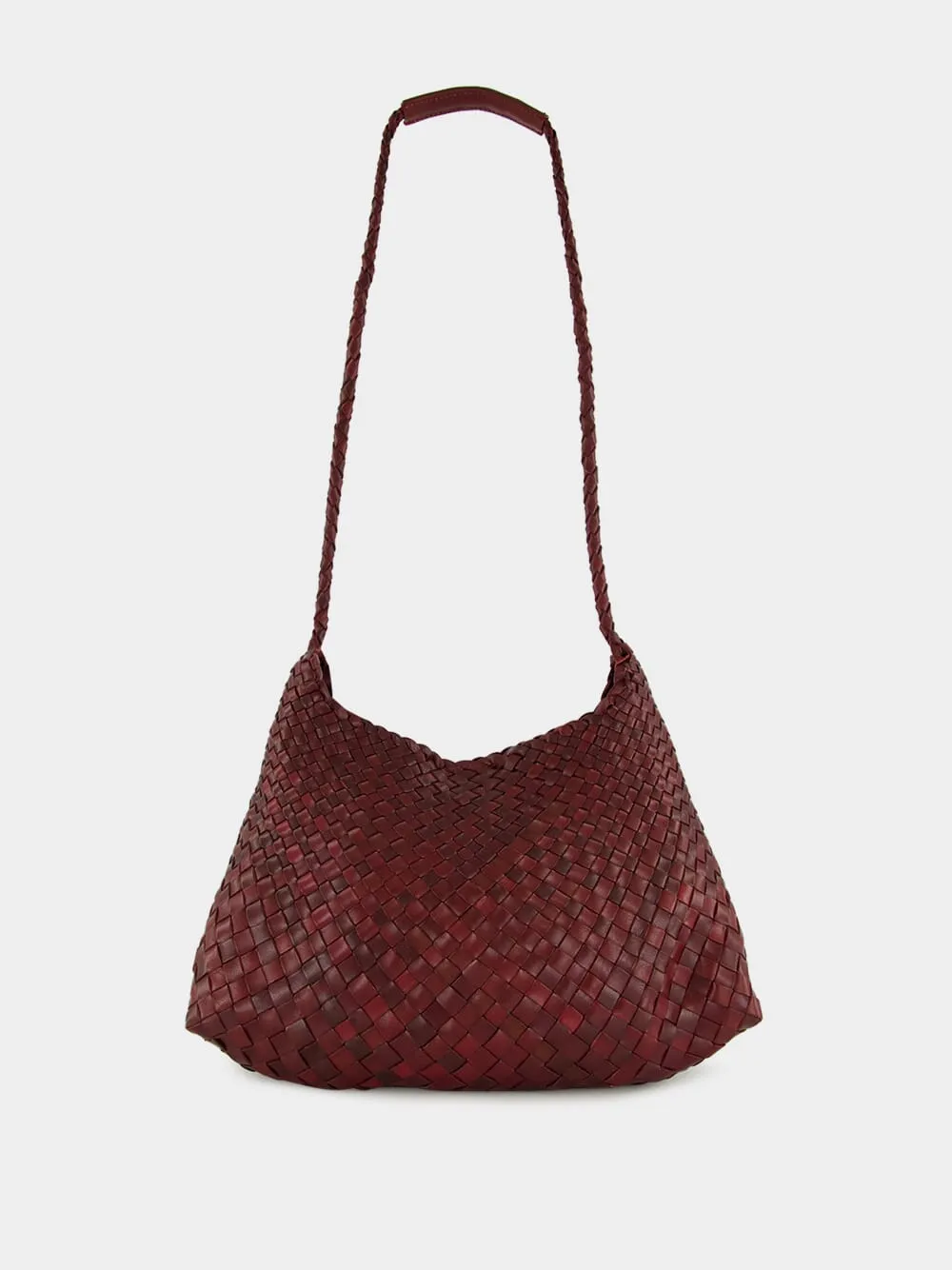 Bordo Santa Rosa Woven Leather Crossbody Bag sold by Fashion Clinic