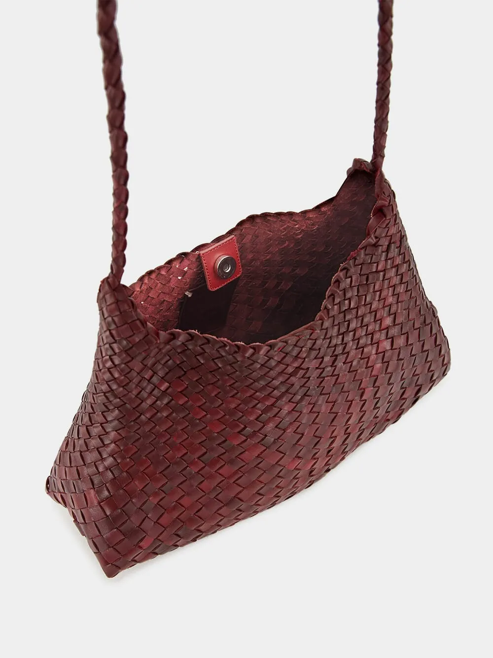 Bordo Santa Rosa Woven Leather Crossbody Bag sold by Fashion Clinic product image thumbnail 5