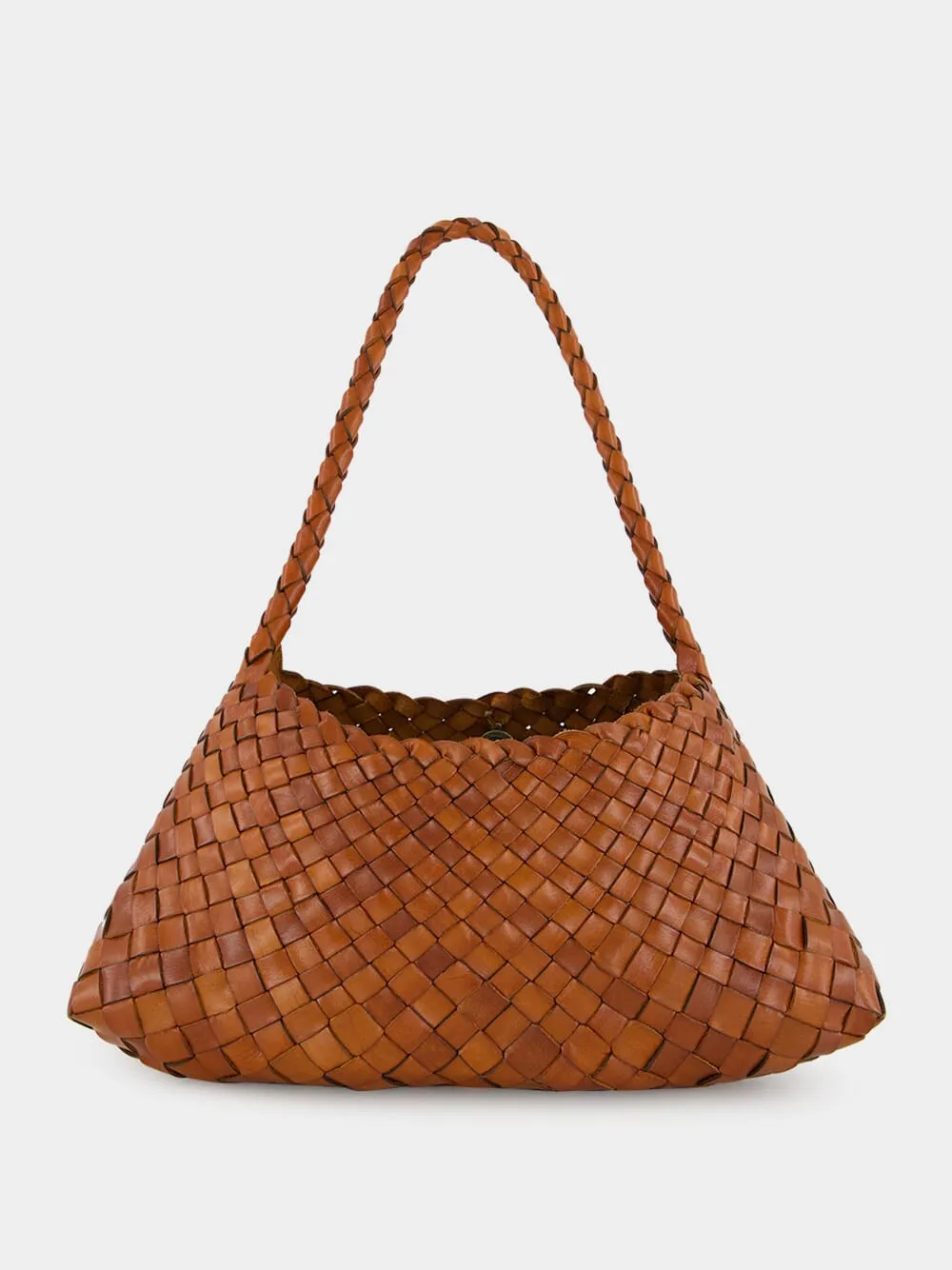 Tan Rosanna Woven Leather Baguette Bag sold by Fashion Clinic