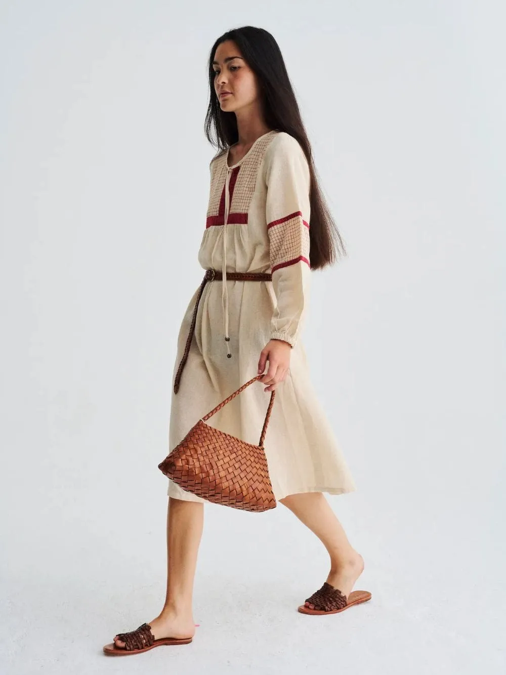 Tan Rosanna Woven Leather Baguette Bag sold by Fashion Clinic product image thumbnail 4