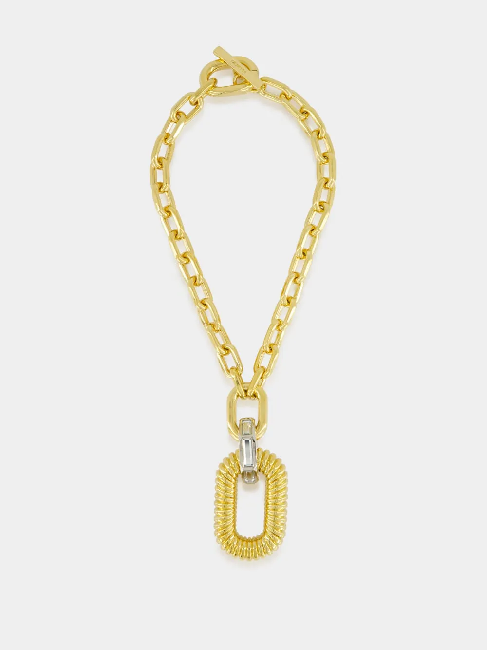 XL Gold Link Necklace with Pendant sold by Fashion Clinic