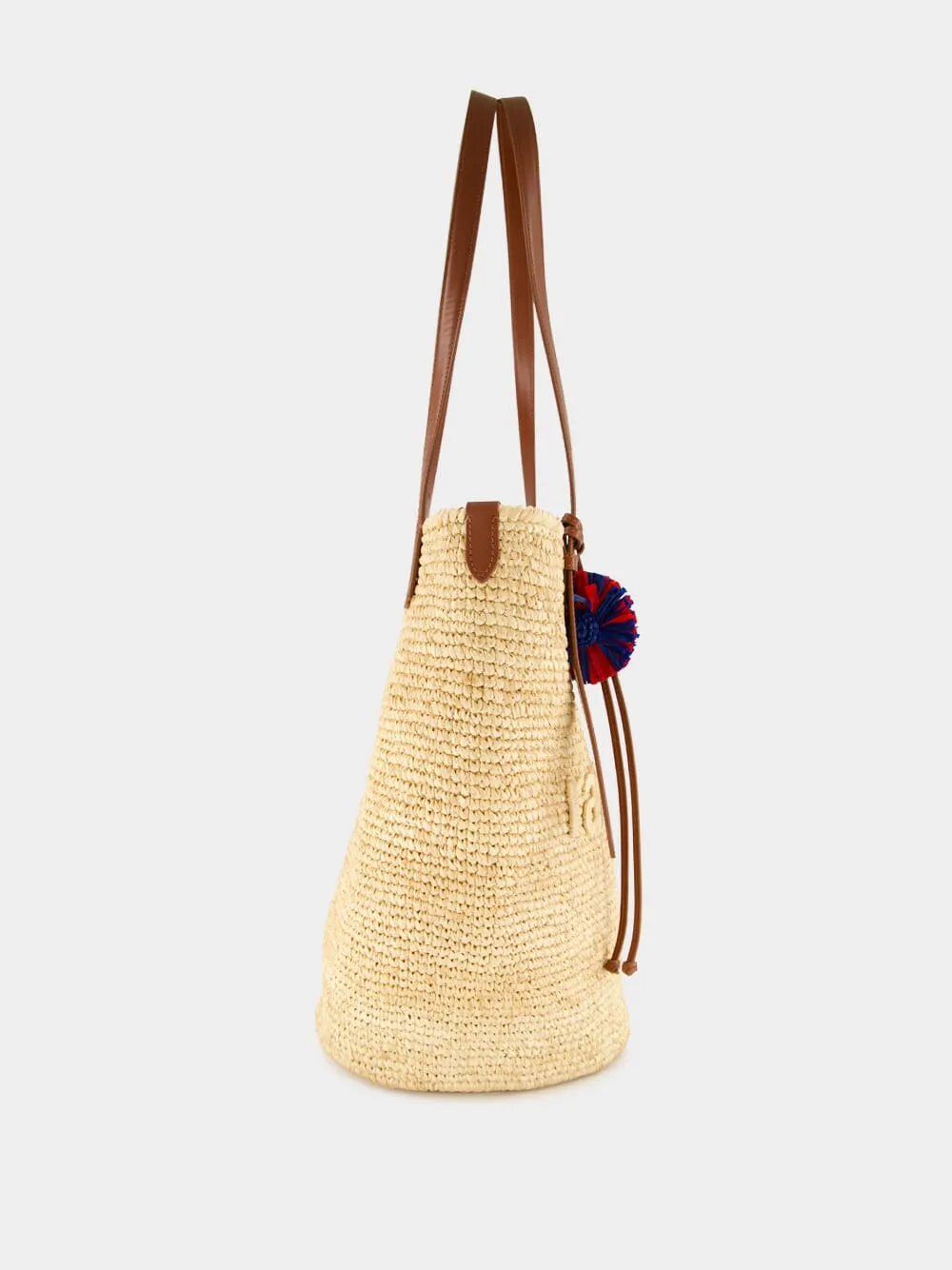 Natural Raffia Tote Bag with Charms sold by Fashion Clinic product image thumbnail 4