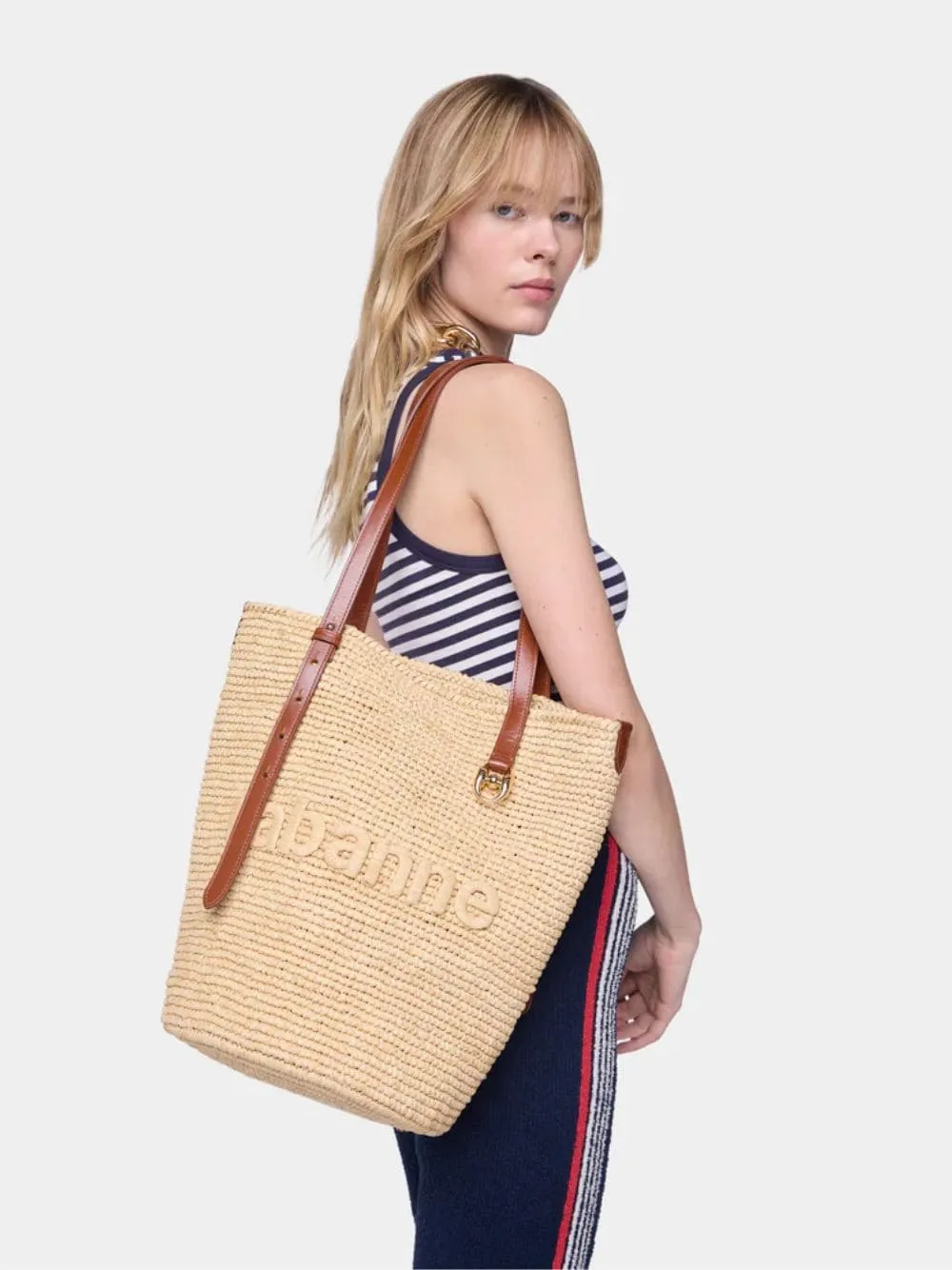 Natural Raffia Tote Bag with Charms sold by Fashion Clinic product image thumbnail 2