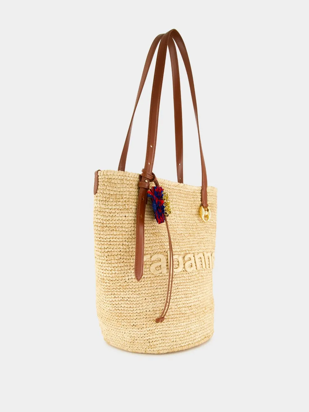 Natural Raffia Tote Bag with Charms sold by Fashion Clinic product image thumbnail 3