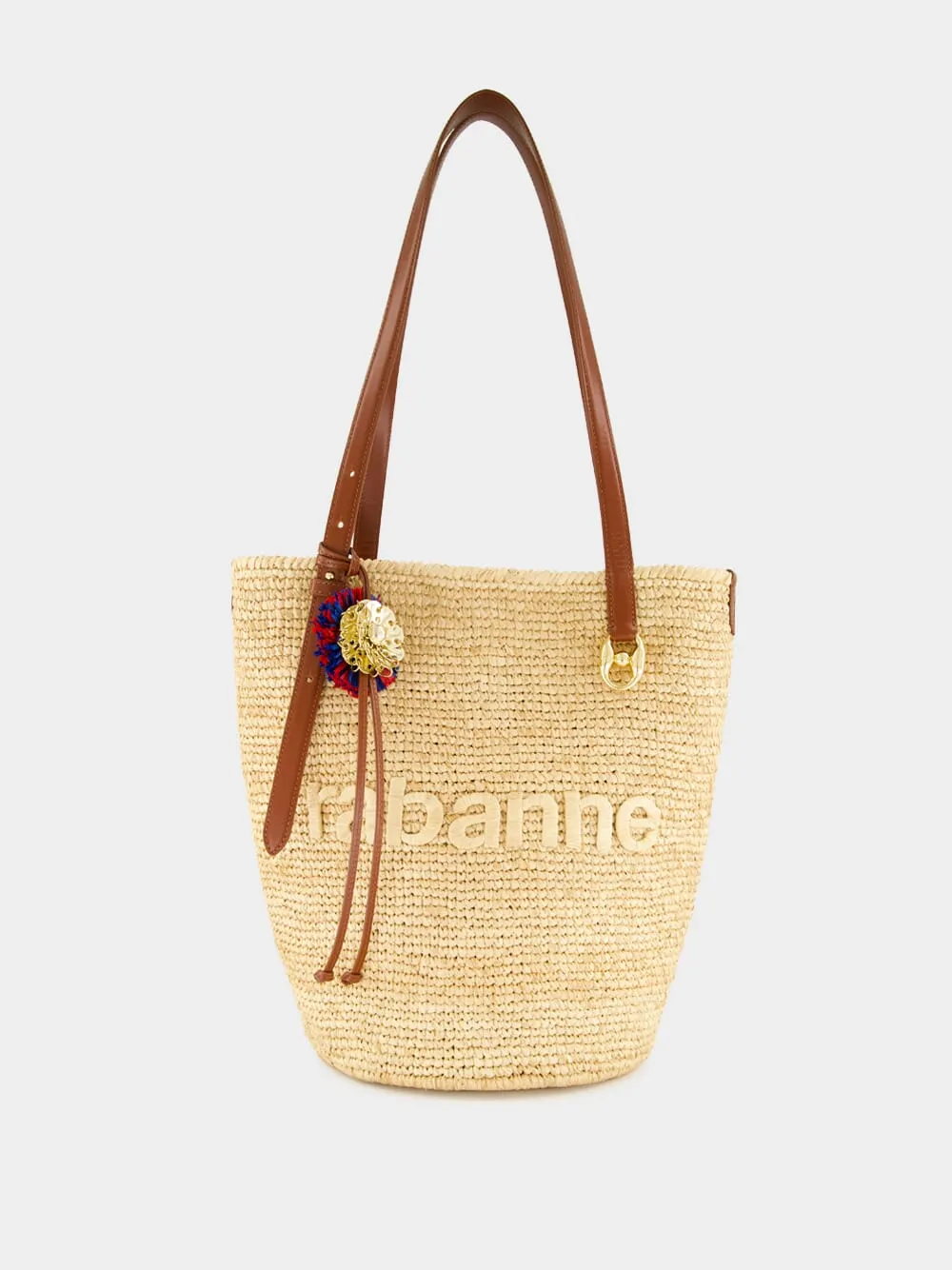 Natural Raffia Tote Bag with Charms sold by Fashion Clinic