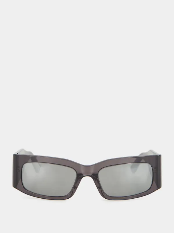 Paper Rectangular Sunglasses in Dark Grey sold by Fashion Clinic