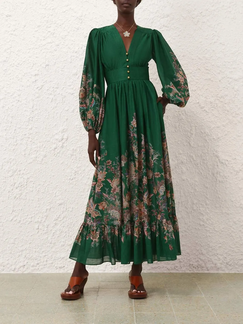 Green Multi Paisley Rhiannon Maxi Dress sold by Fashion Clinic product image thumbnail 2