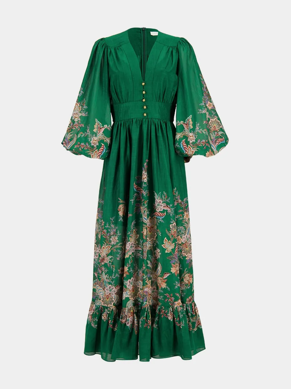 Green Multi Paisley Rhiannon Maxi Dress sold by Fashion Clinic