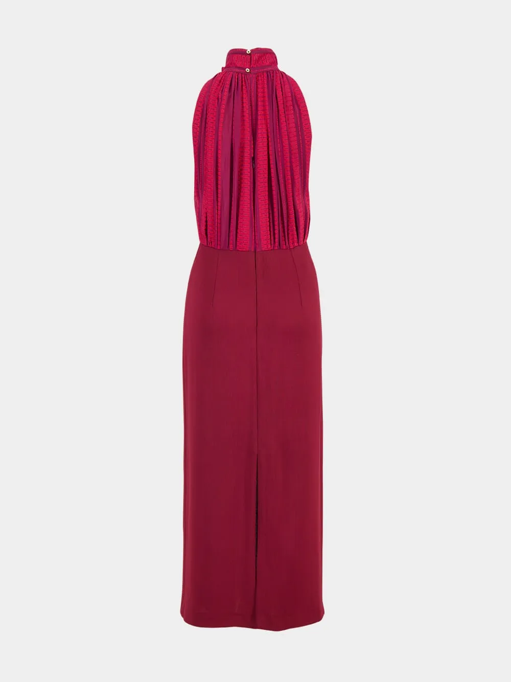 Burgundy Halterneck Silk Maxi Dress sold by Fashion Clinic product image thumbnail 2