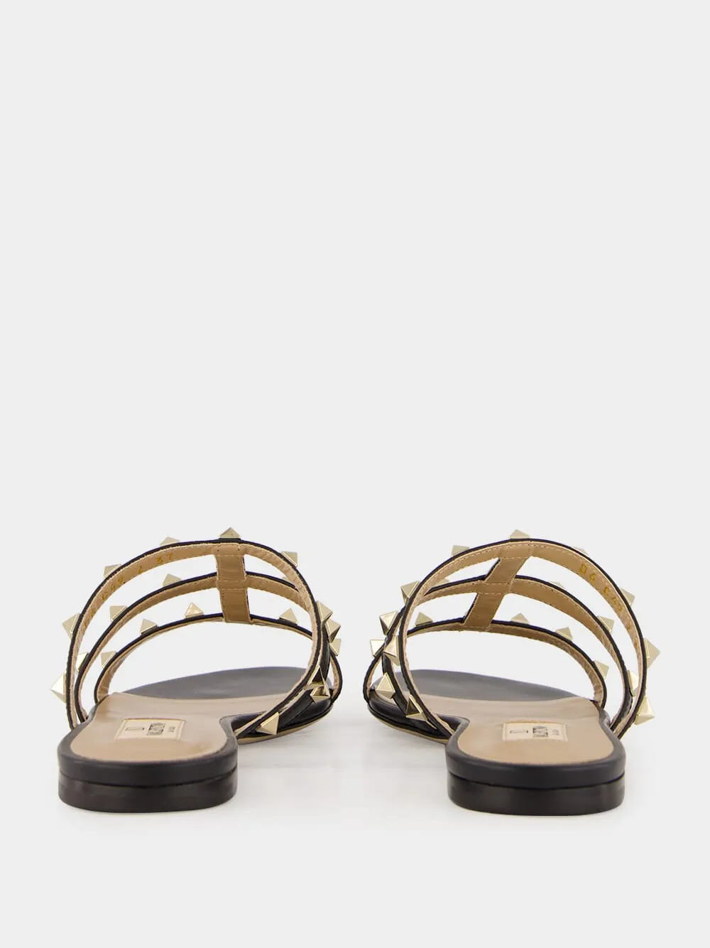 Black Rockstud Flat Slide Sandal sold by Fashion Clinic product image thumbnail 5