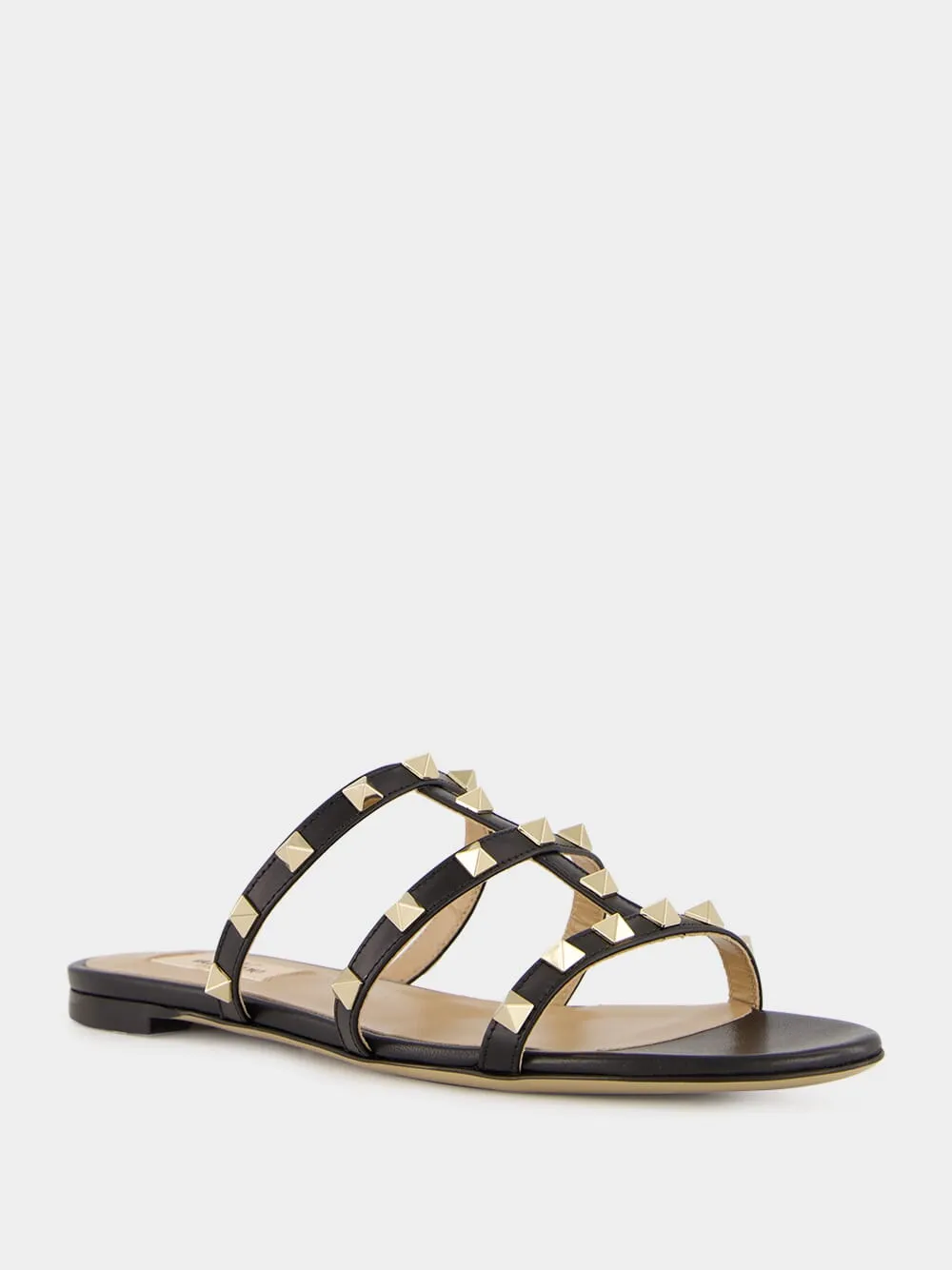 Black Rockstud Flat Slide Sandal sold by Fashion Clinic product image thumbnail 2
