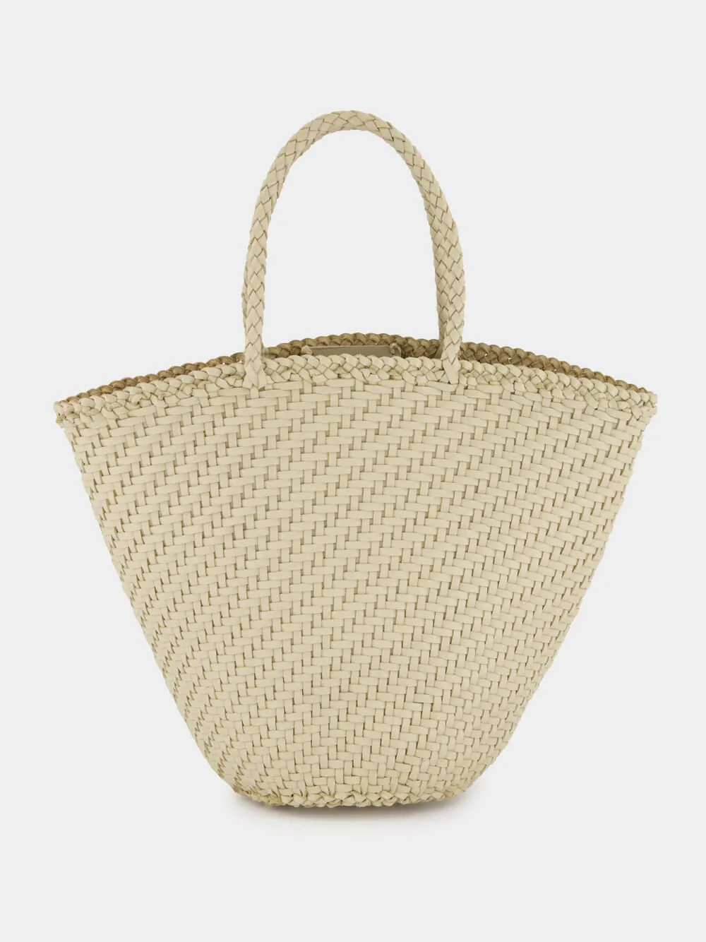 Pearl Myra Woven Leather Basket Bag sold by Fashion Clinic