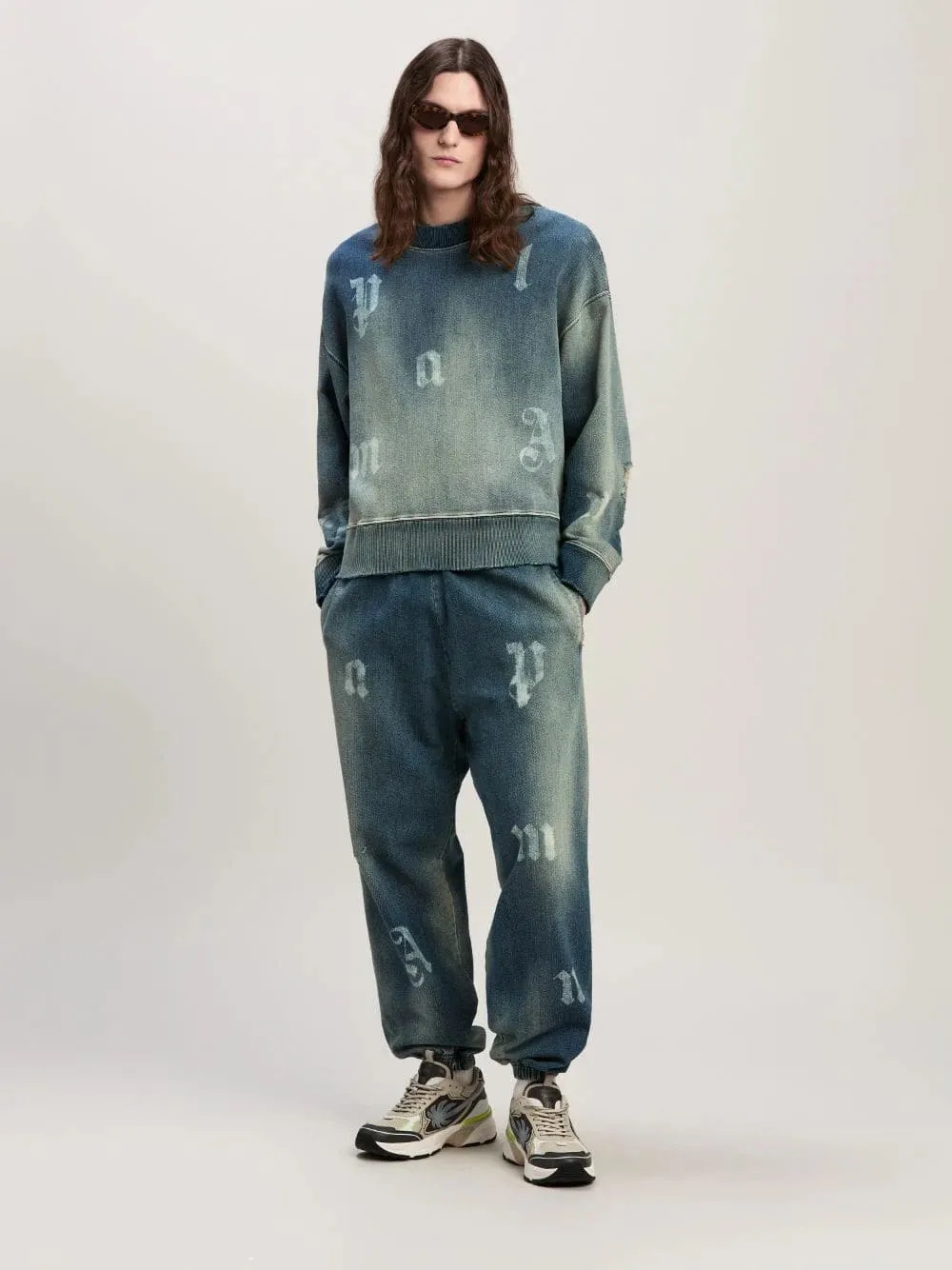 Blue Logo Washed Sweatshirt sold by Fashion Clinic