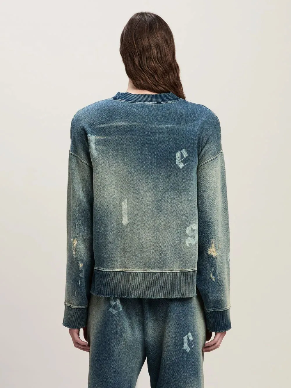 Blue Logo Washed Sweatshirt sold by Fashion Clinic product image thumbnail 3