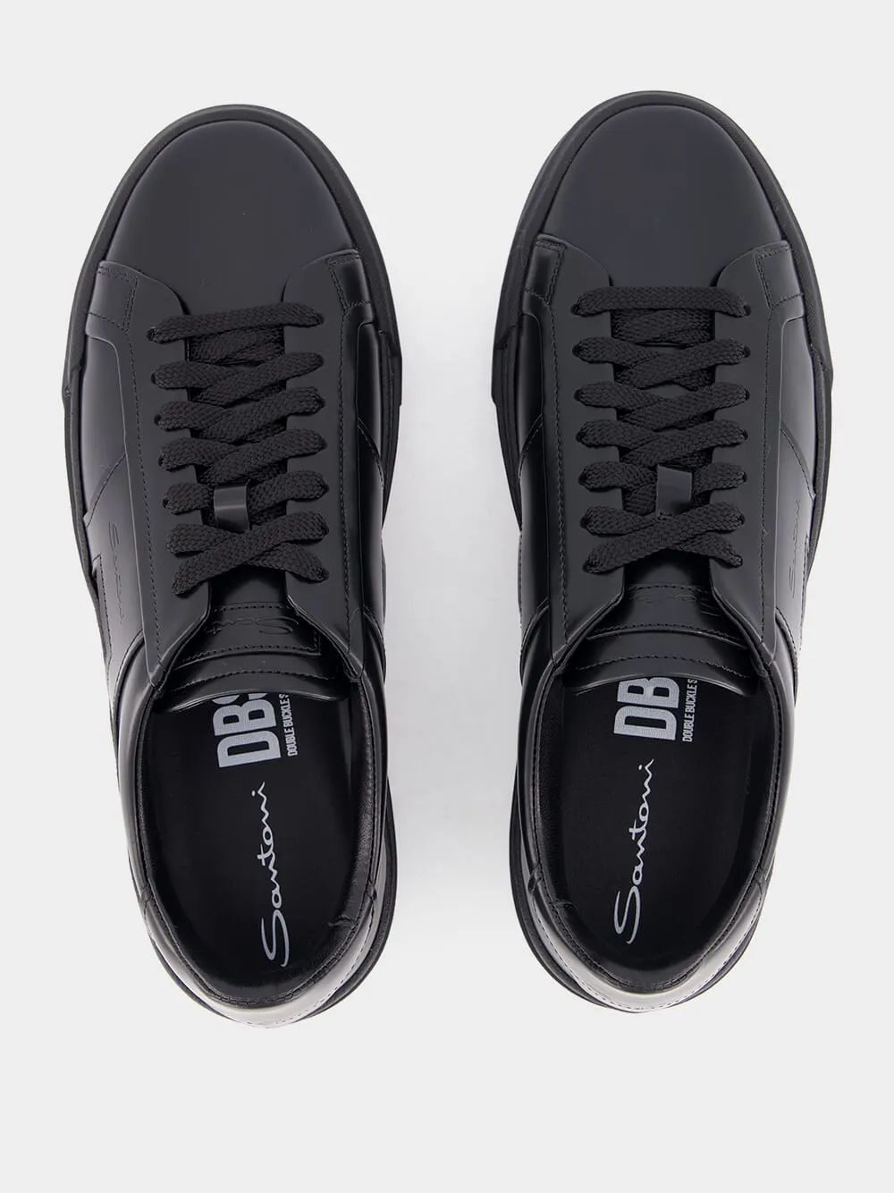 Black Leather Slip-On Sneakers sold by Fashion Clinic product image thumbnail 4