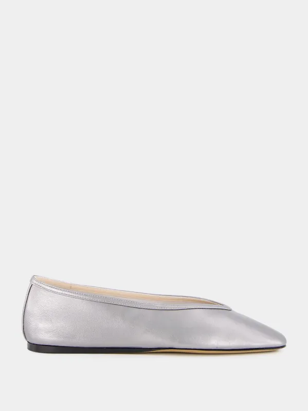 Silver Leather Luna Slipper sold by Fashion Clinic