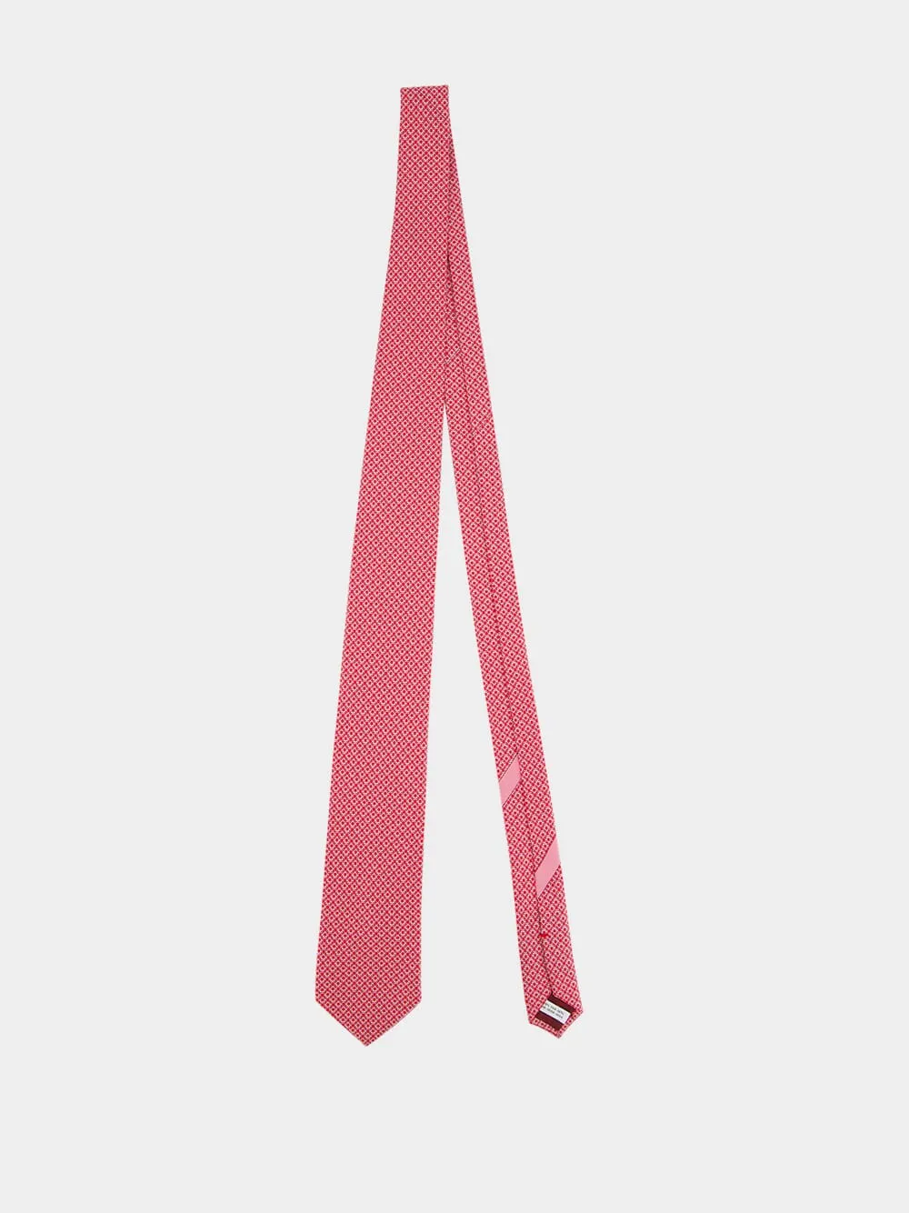 Gancini Print Red and Pink Silk Tie sold by Fashion Clinic product image thumbnail 2