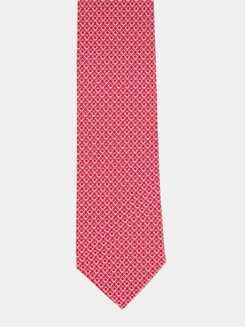 Gancini Print Red and Pink Silk Tie sold by Fashion Clinic product image thumbnail 3