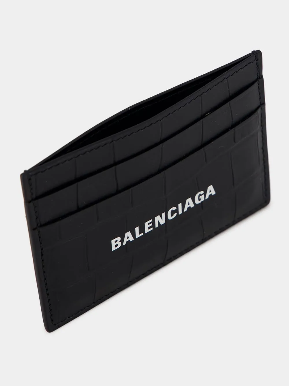 Matte Croc-Embossed Card Holder sold by Fashion Clinic product image thumbnail 3
