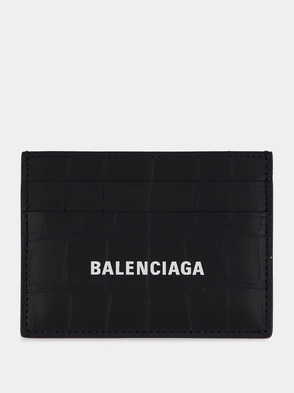 Matte Croc-Embossed Card Holder sold by Fashion Clinic