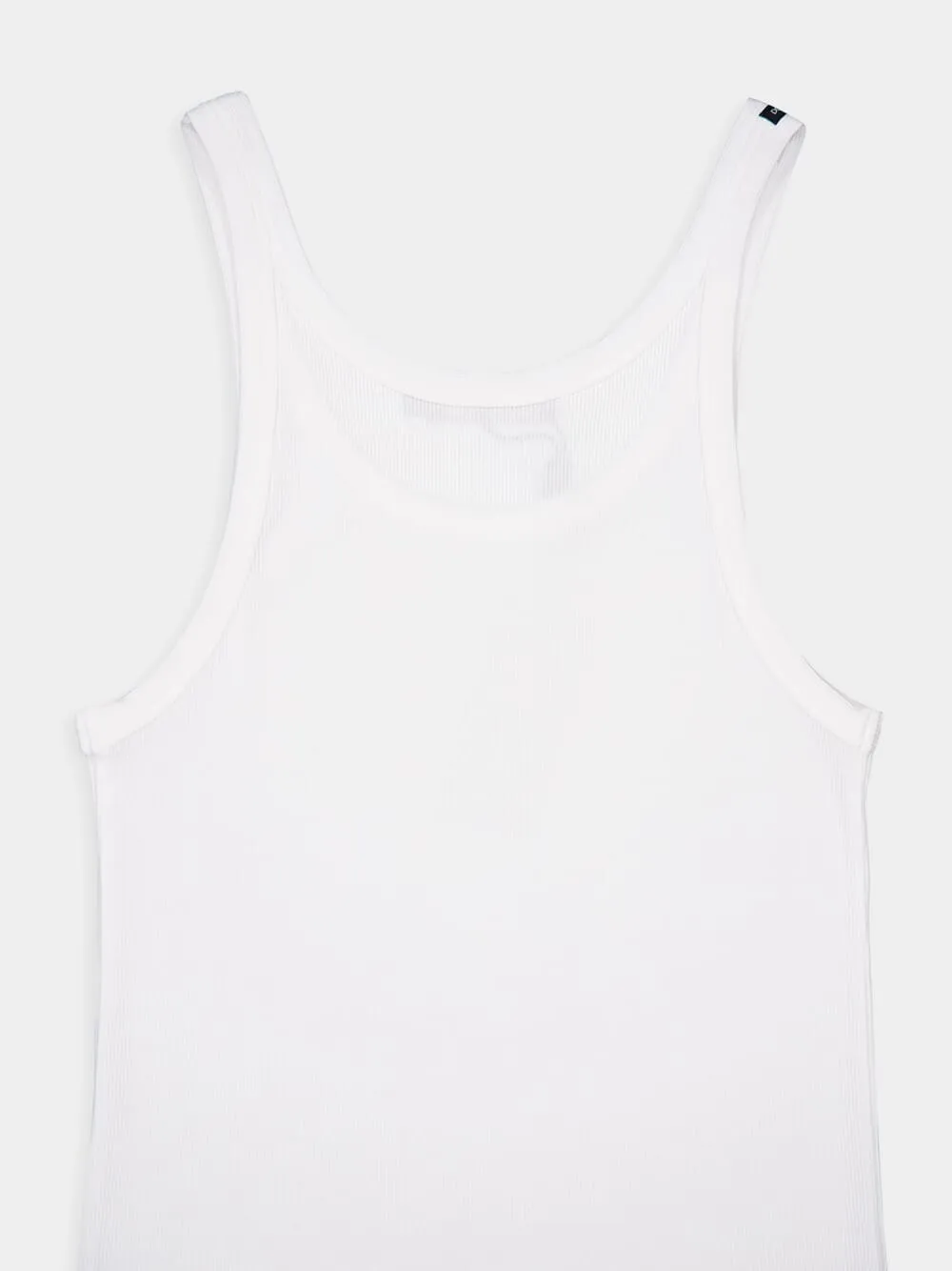 Washed White Cotton Rib Singlet sold by Fashion Clinic product image thumbnail 4