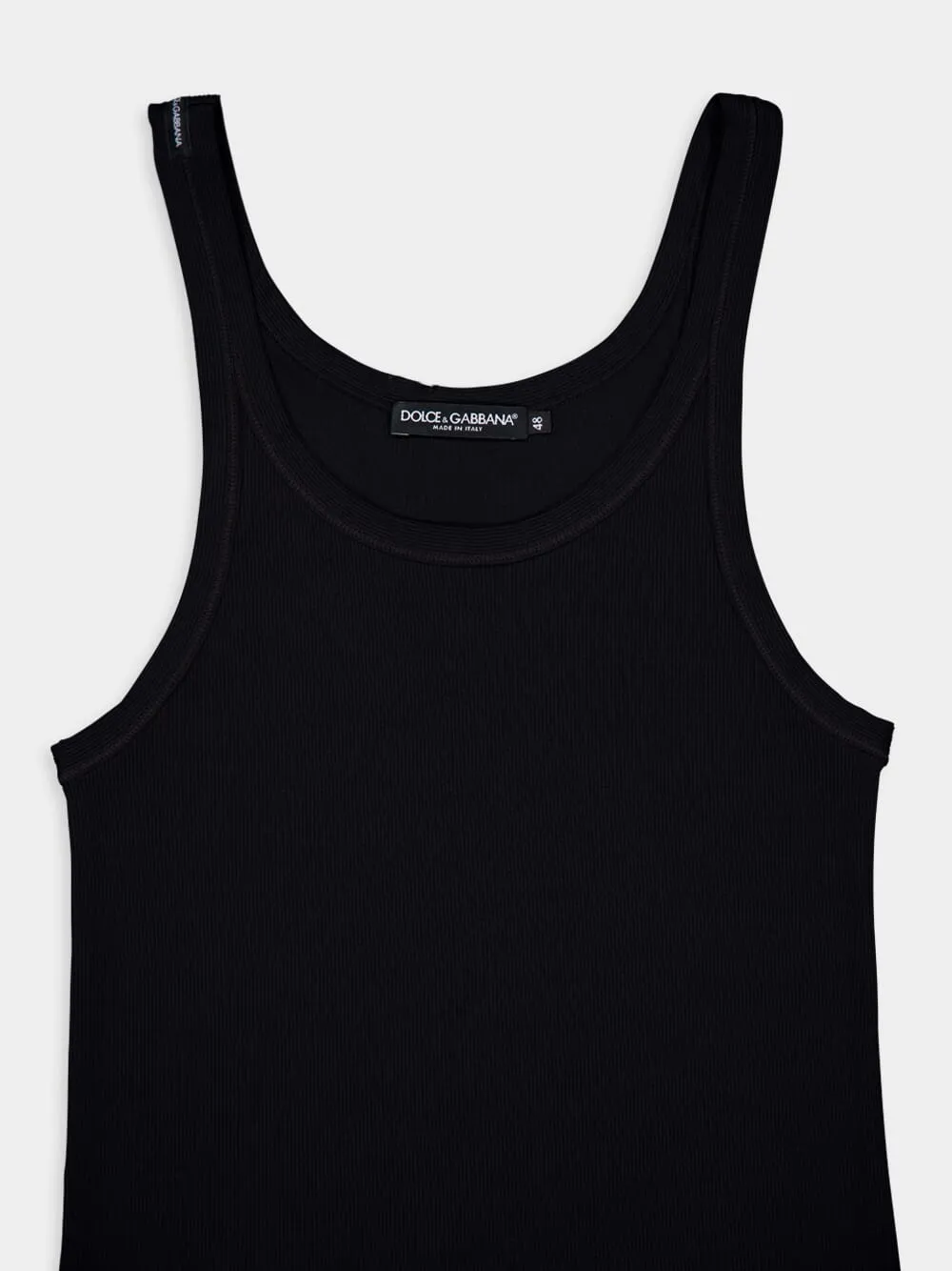 Washed Black Cotton Rib Singlet sold by Fashion Clinic product image thumbnail 3