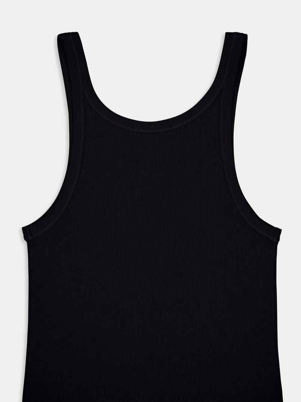 Washed Black Cotton Rib Singlet sold by Fashion Clinic product image thumbnail 4