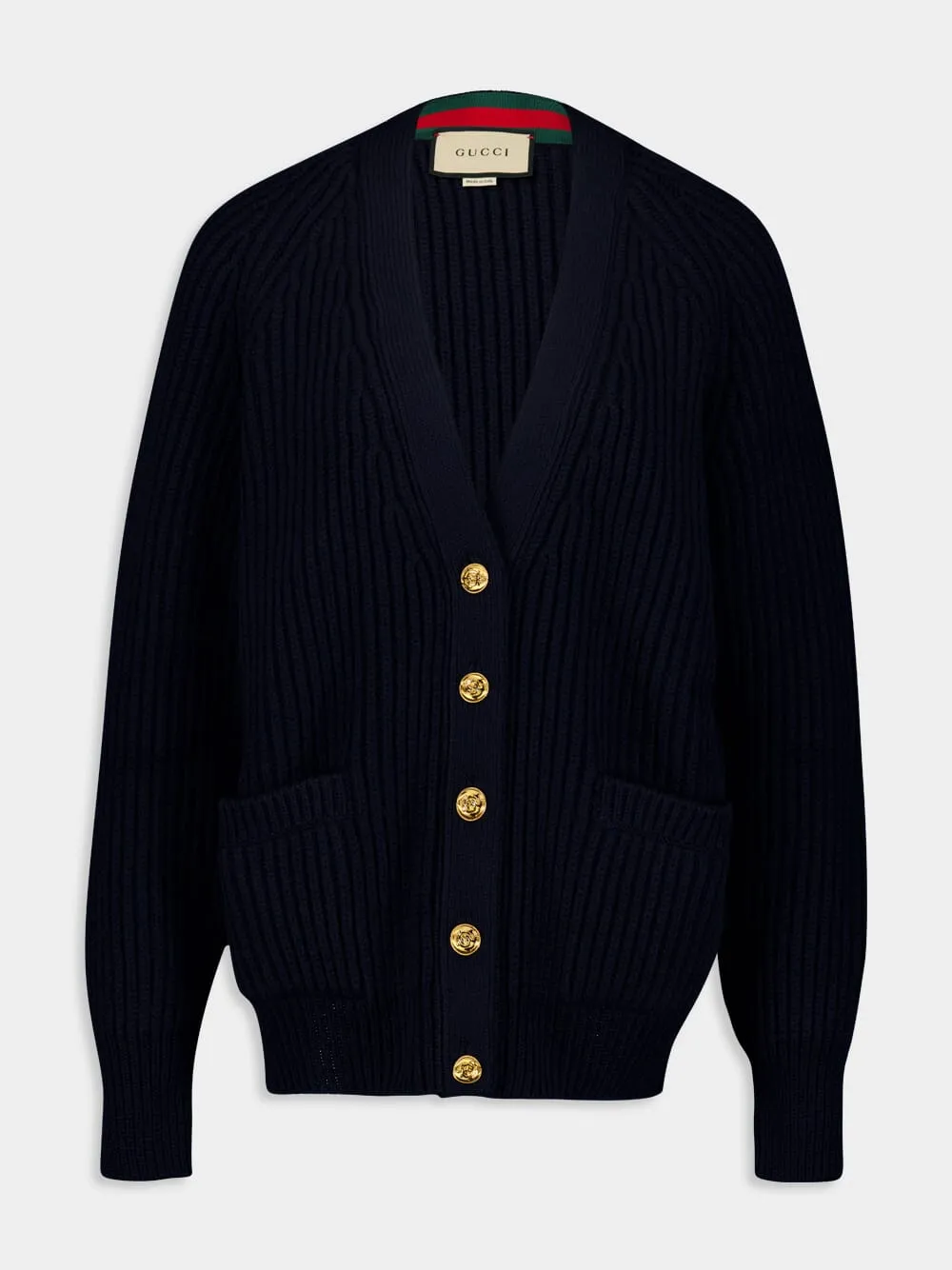 Rib Stitch Wool Cashmere Cardigan sold by Fashion Clinic