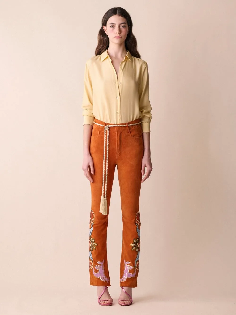 Capella Embroidered Suede Pants sold by Fashion Clinic product image thumbnail 3