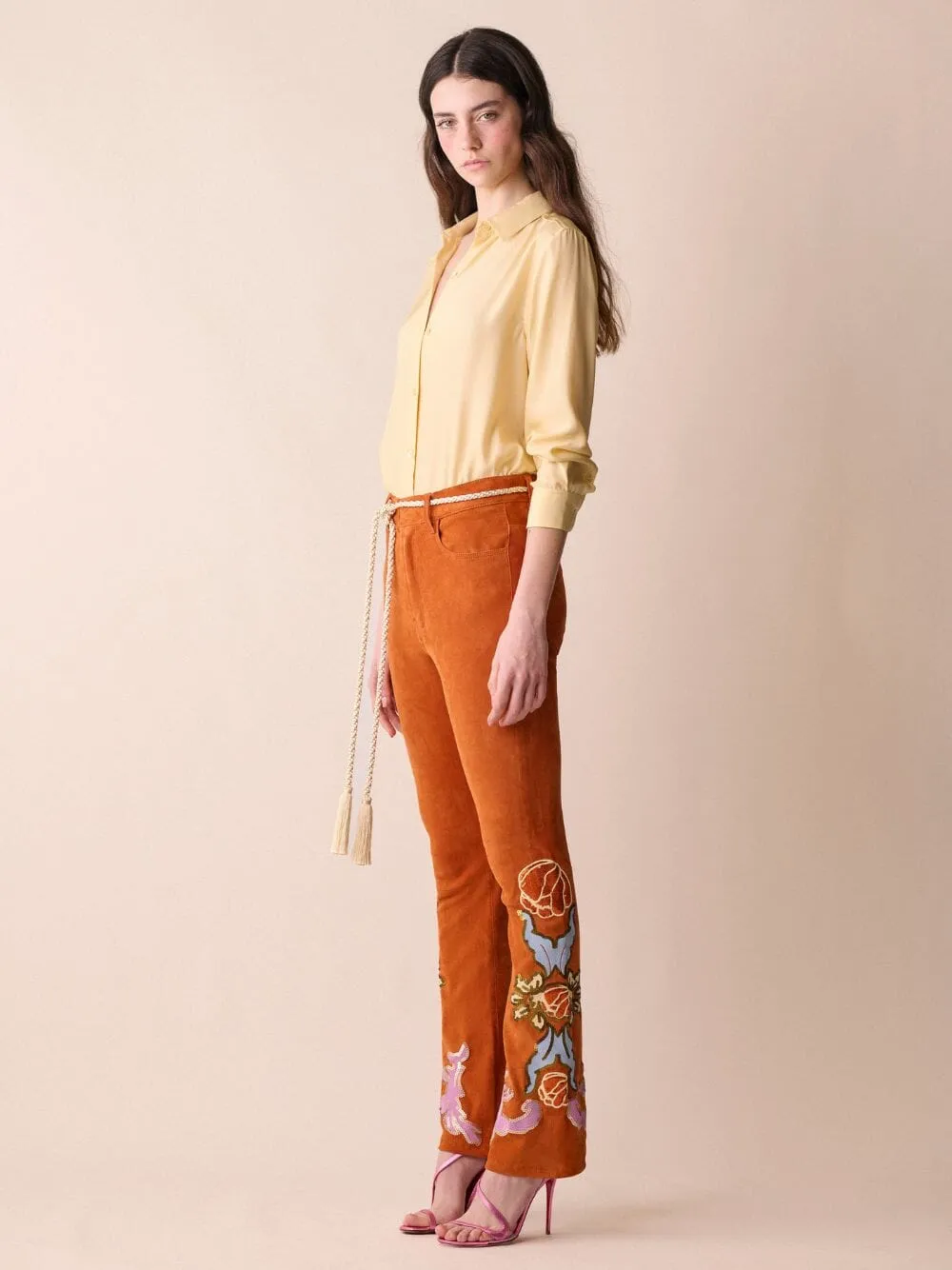 Capella Embroidered Suede Pants sold by Fashion Clinic product image thumbnail 2