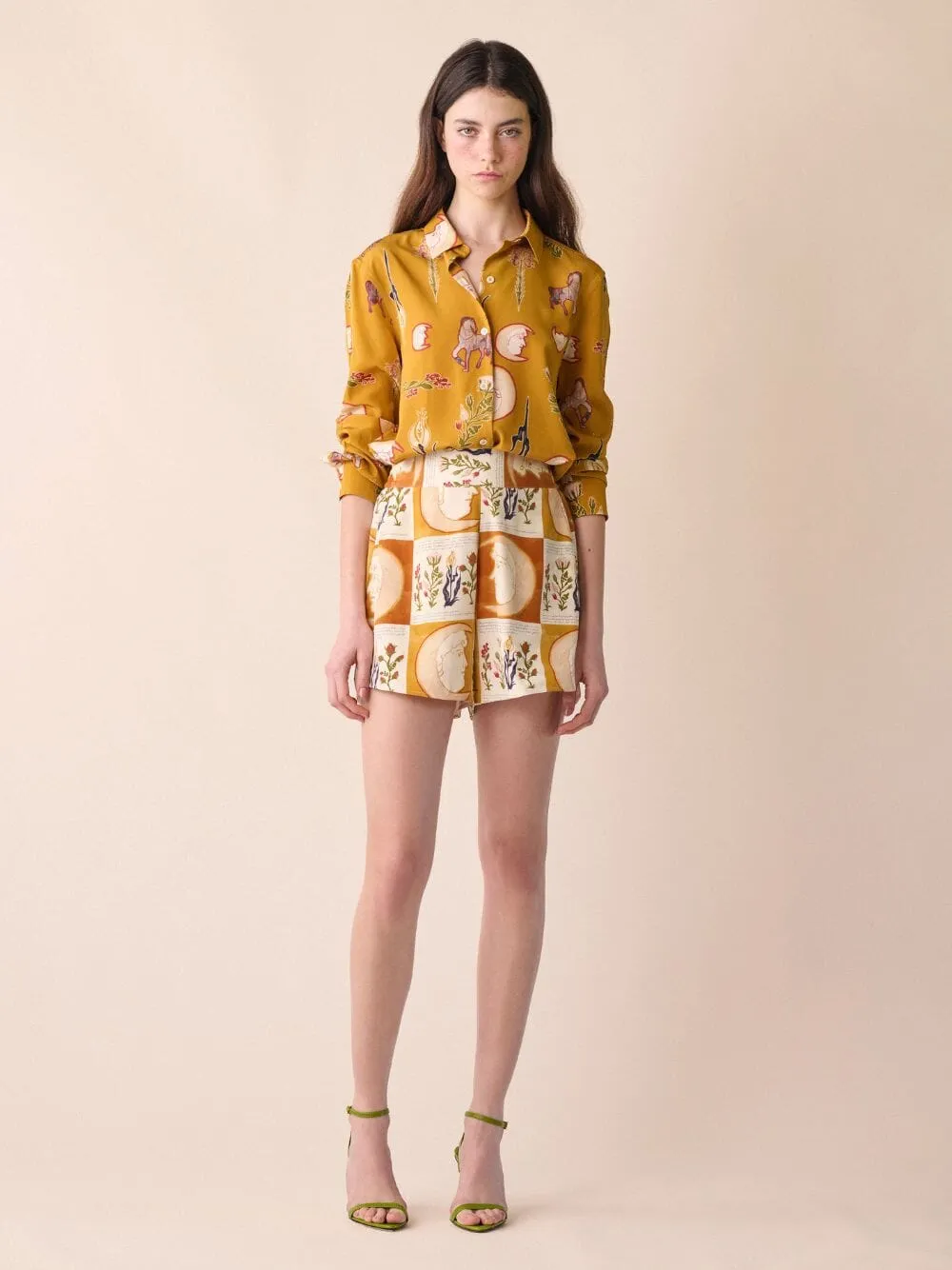 Calcita Printed Silk Crepe Shorts sold by Fashion Clinic product image thumbnail 3