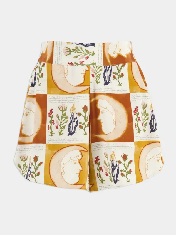 Calcita Printed Silk Crepe Shorts made by Fashion Clinic