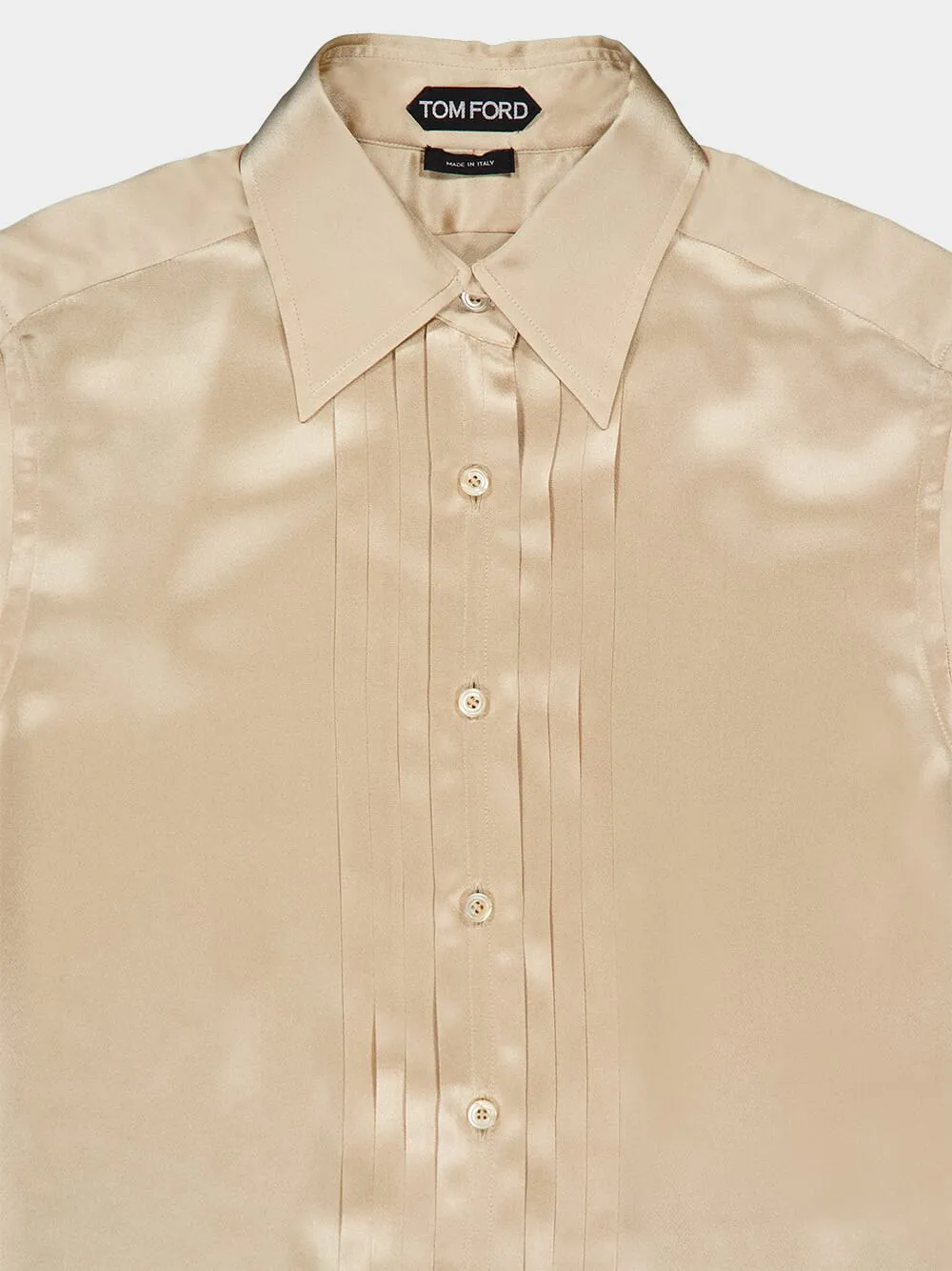 Charmeuse Silk Plissé Shirt sold by Fashion Clinic product image thumbnail 4