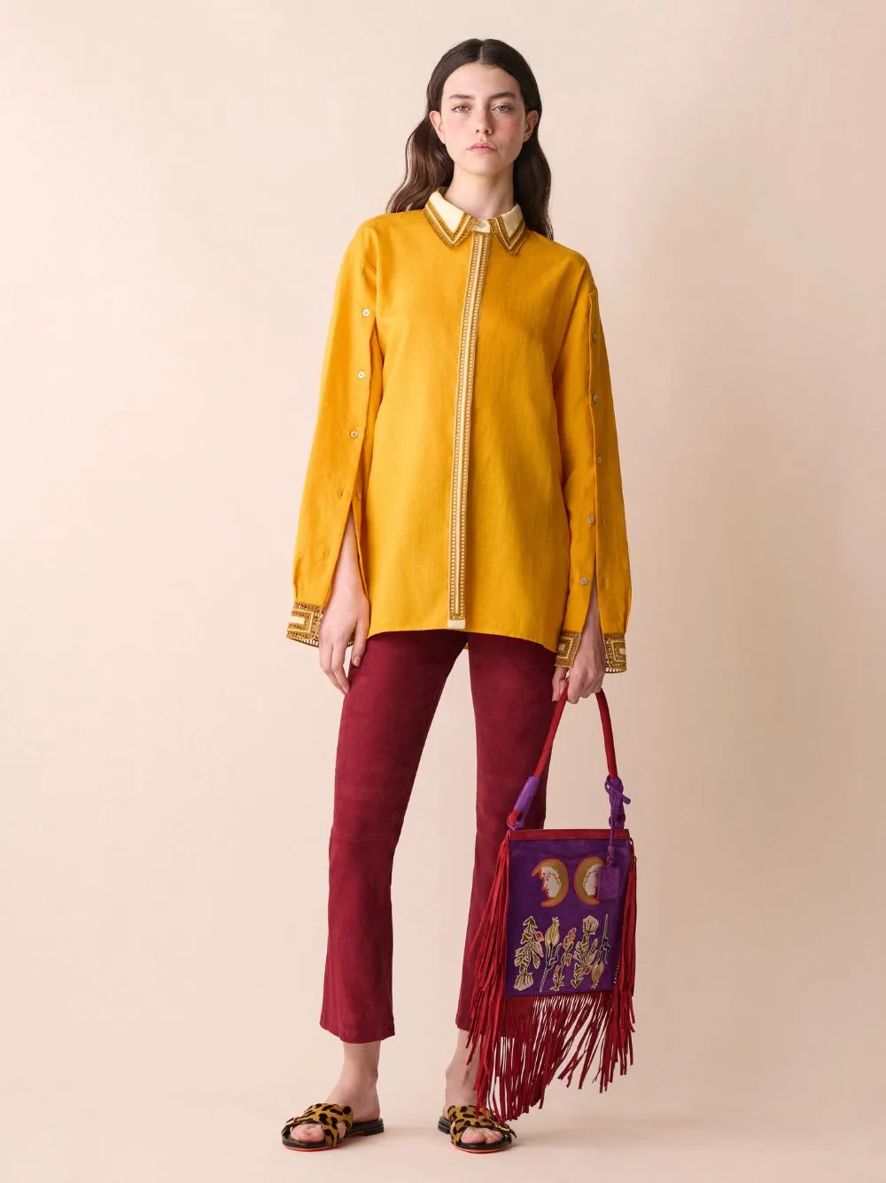 Andromeda English Embroidered Linen Shirt sold by Fashion Clinic product image thumbnail 2