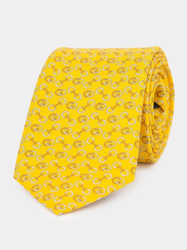 Horsebit And Interlocking G Silk Tie made by Gucci