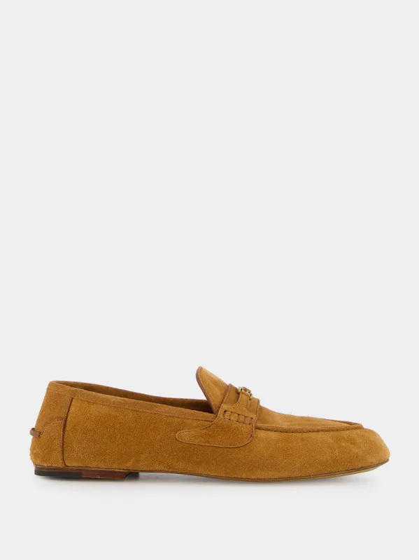 Interlocking G Brown Suede Loafers sold by Fashion Clinic